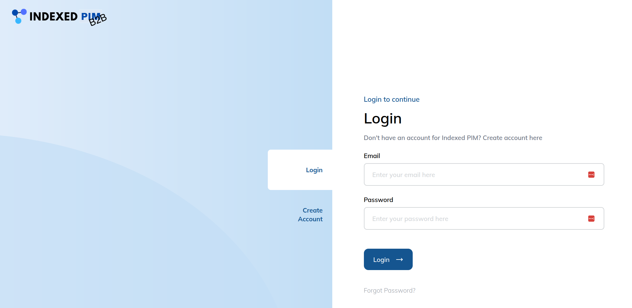 Distributor Login for B2B Webshops